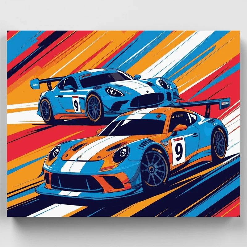 Racing Sports Cars - Paint by Numbers Kit