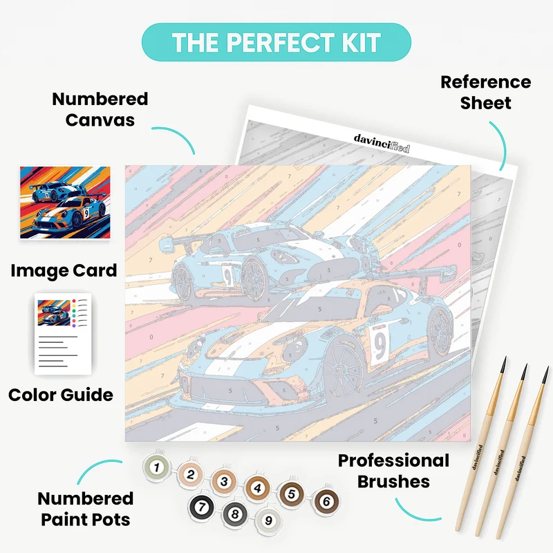 Racing Sports Cars - Paint by Numbers Kit