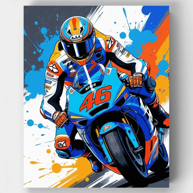 Colorful Motor Racer #46 - Paint by Numbers Kit