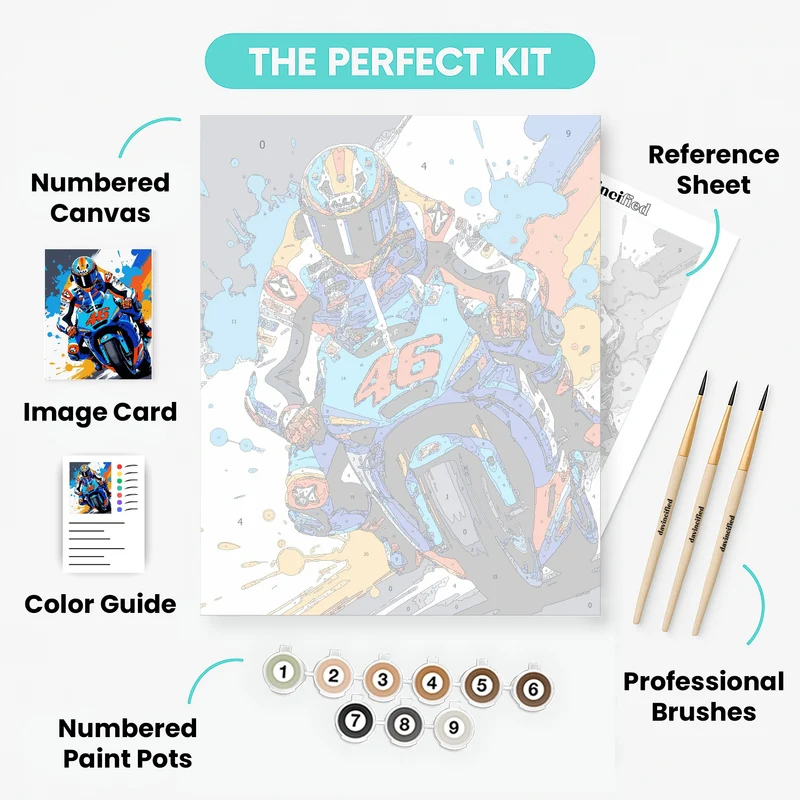 Colorful Motor Racer #46 - Paint by Numbers Kit