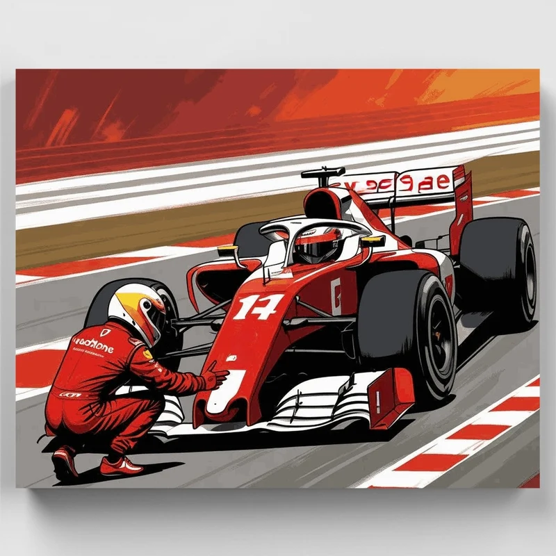 Racing Pit Stop - Paint by Numbers Kit