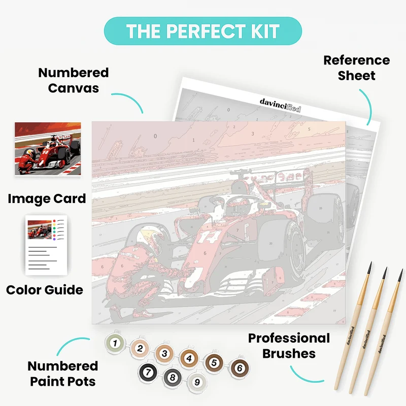 Racing Pit Stop - Paint by Numbers Kit