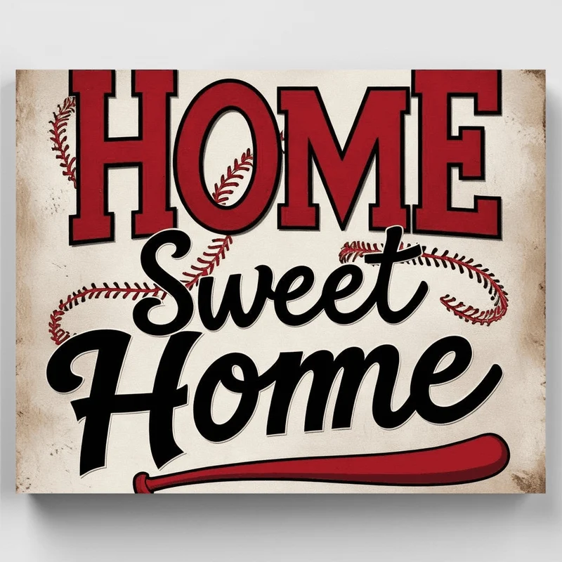 Home Sweet Home Baseball - Paint by Numbers Kit