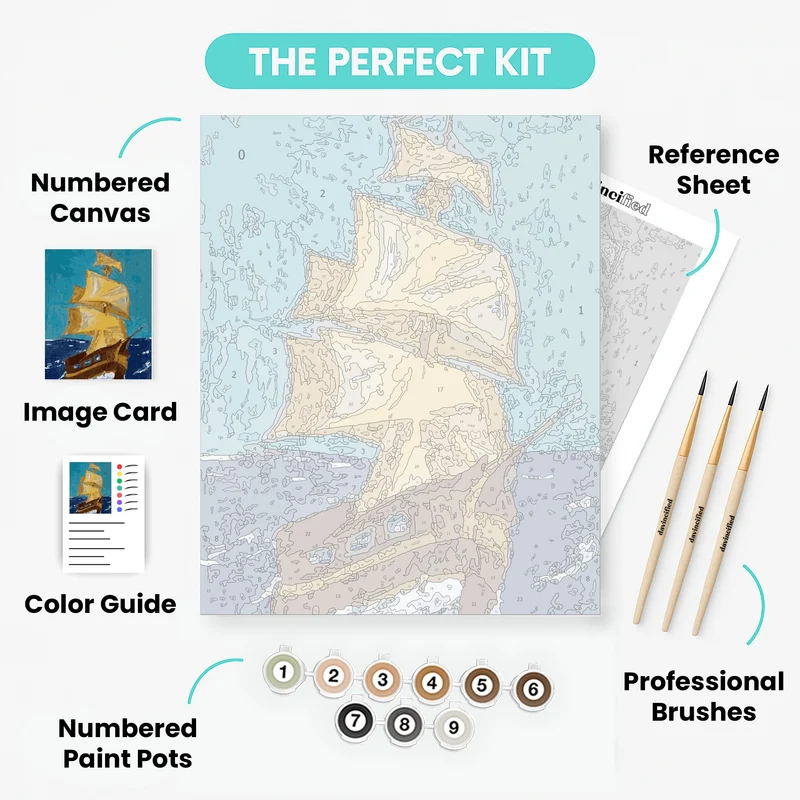 Sailing Ship at Sea - Paint by Numbers Kit