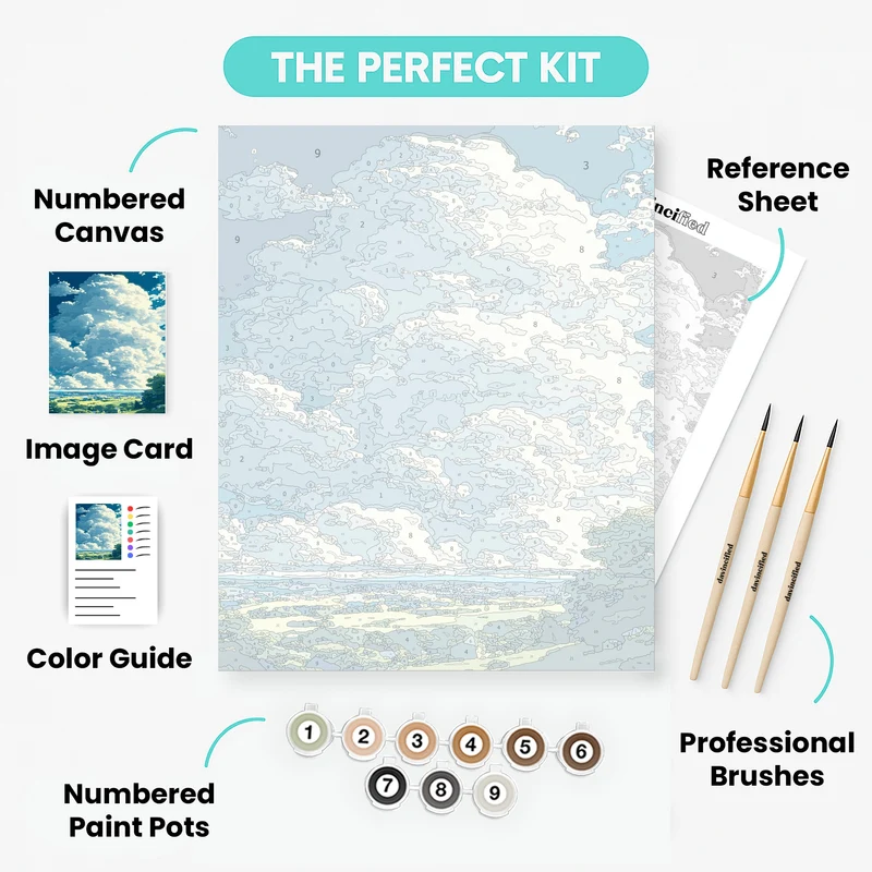 Majestic Clouds Over Countryside - Paint by Numbers Kit