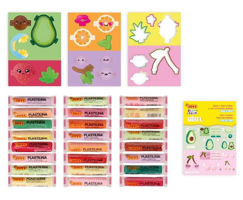 JOVI Play&Fun Natürliche Knete im Koffer Sweet – 50 Stk.