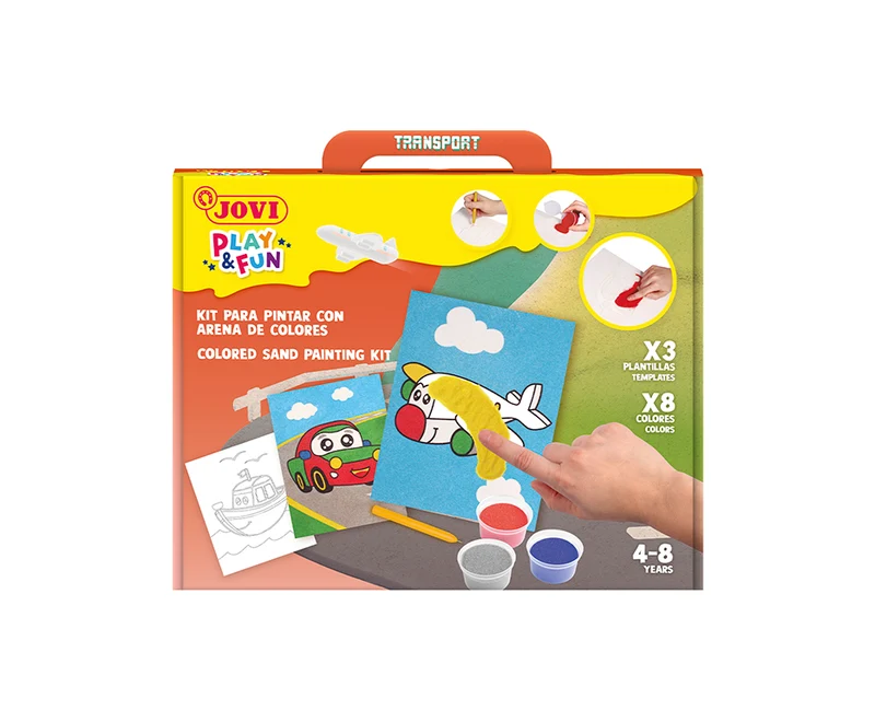 JOVI Play&Fun kit per pittura con la sabbia Transport 12 pz