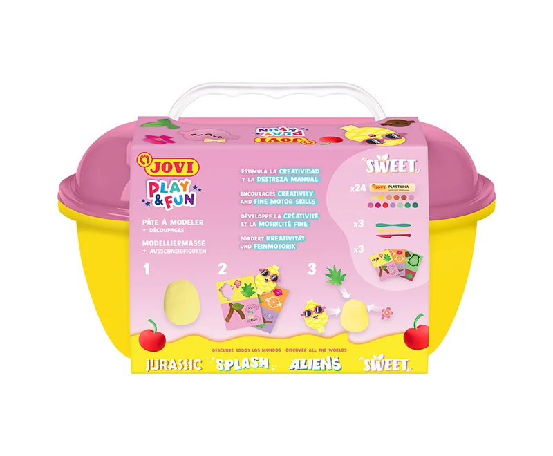 JOVI Play&Fun naravni plastelin v kovčku Sweet – 50 kos
