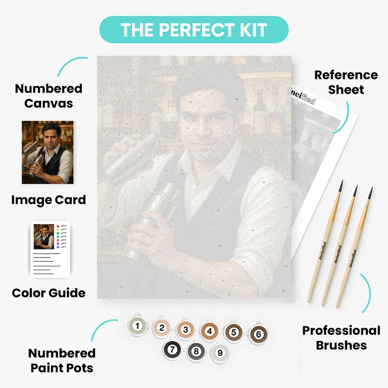 Professional Bartender - Custom Paint by Numbers Kit