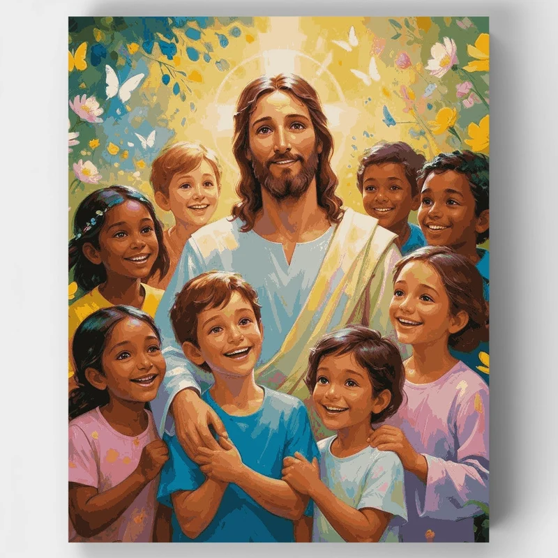 Jesus with Children - Paint by Numbers Kit