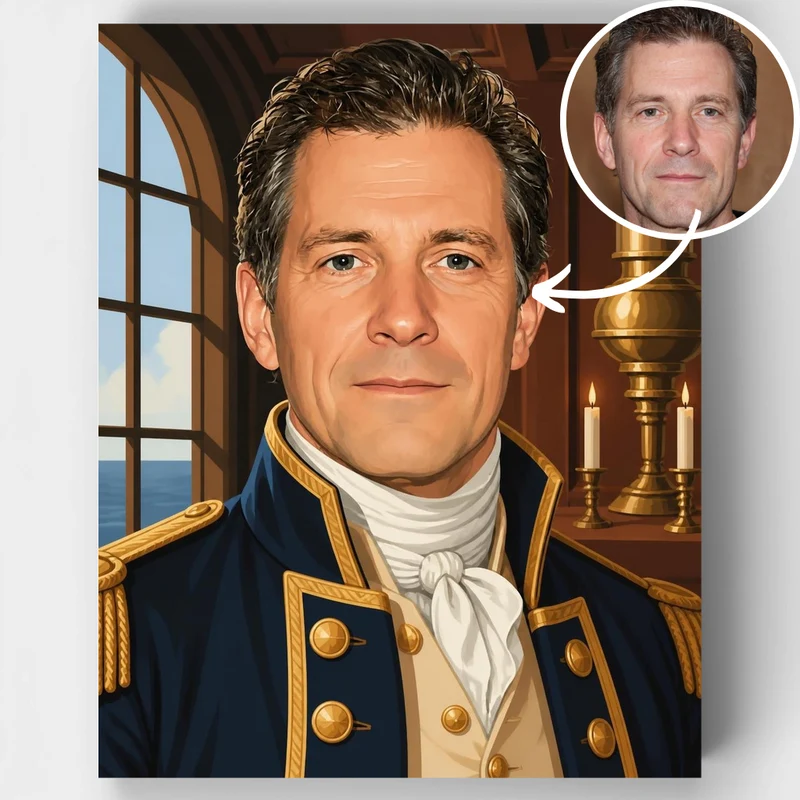 18th Century Naval Commander - Custom Paint by Numbers Kit