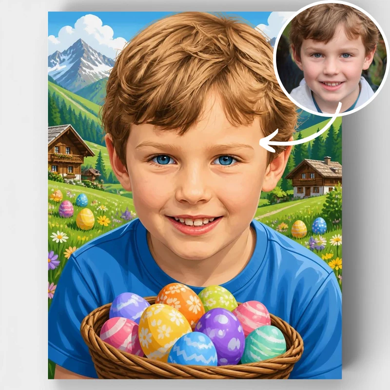 Alpine Easter Egg Hunt - Custom Paint by Numbers Kit