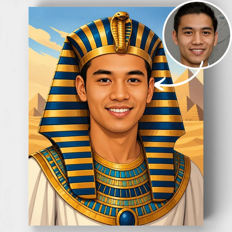 Egyptian Pharaoh - Custom Paint by Numbers Kit