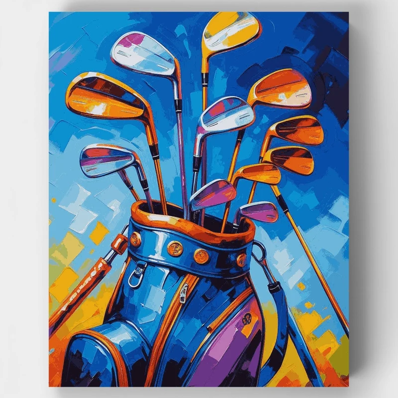 Vibrant Golf Clubs - Paint by Numbers Kit