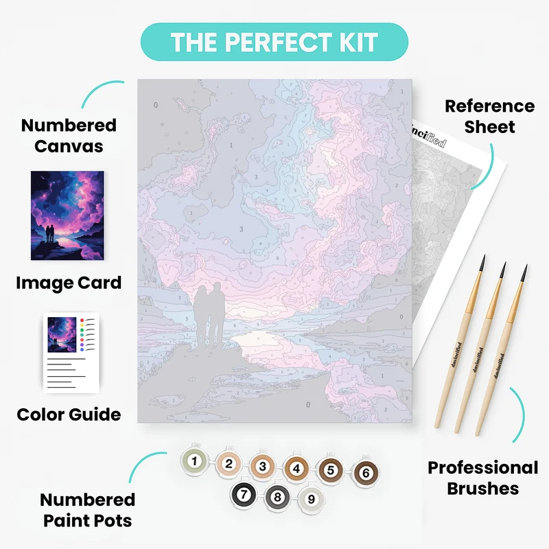 Cosmic Lovers Stargazing - Paint by Numbers Kit