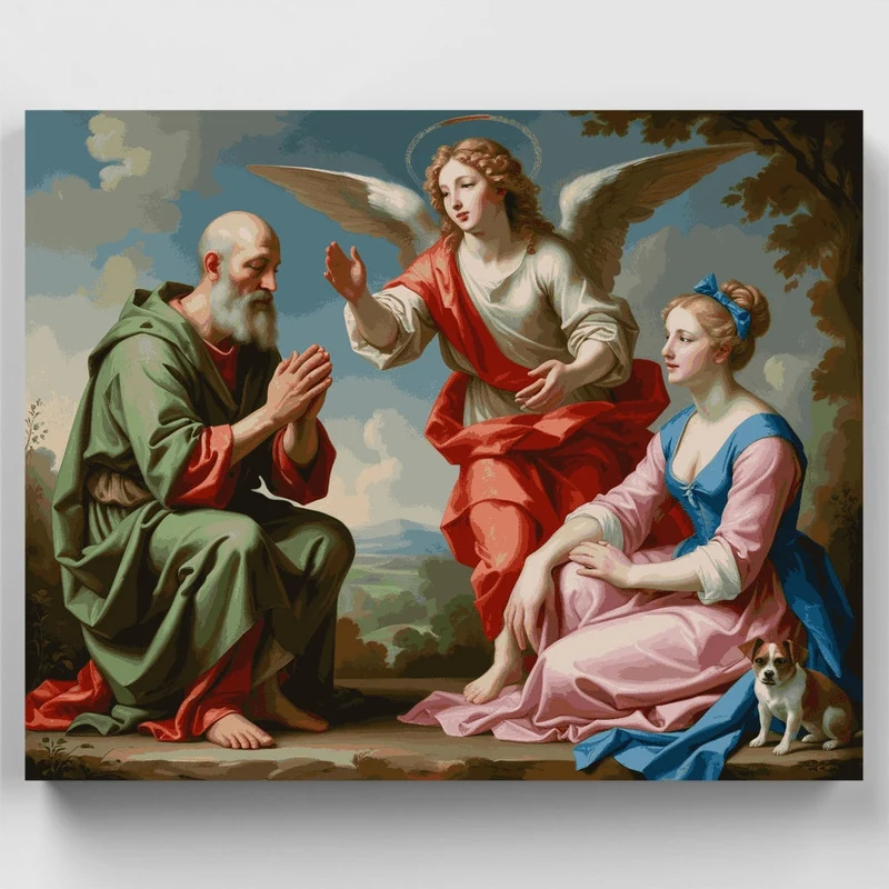 Divine Annunciation Scene with Angel - Paint by Numbers Kit