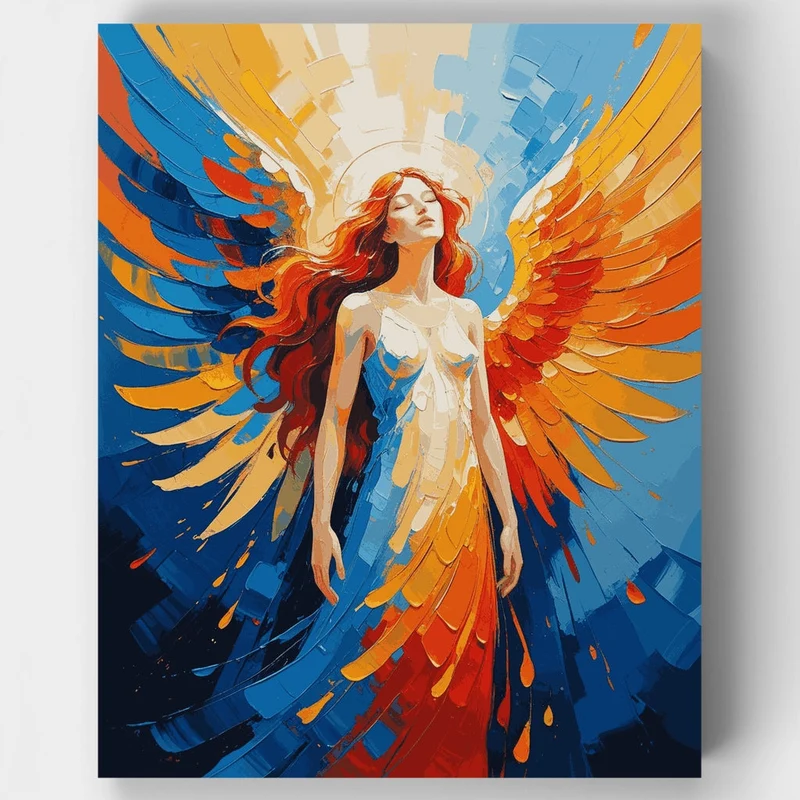 Angel with Fiery Wings - Paint by Numbers Kit