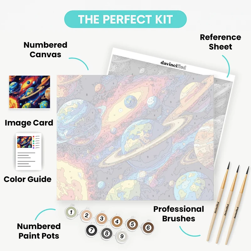 Vibrant Solar System - Paint by Numbers Kit
