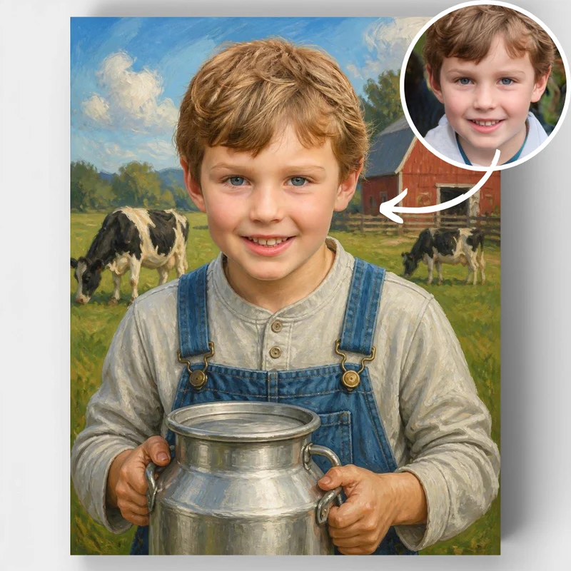 Little Dairy Farmer - Custom Paint by Numbers Kit