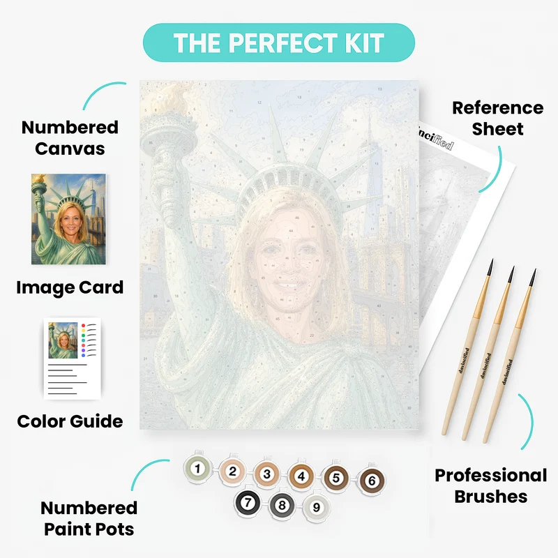 Lady Liberty in NYC - Custom Paint by Numbers Kit