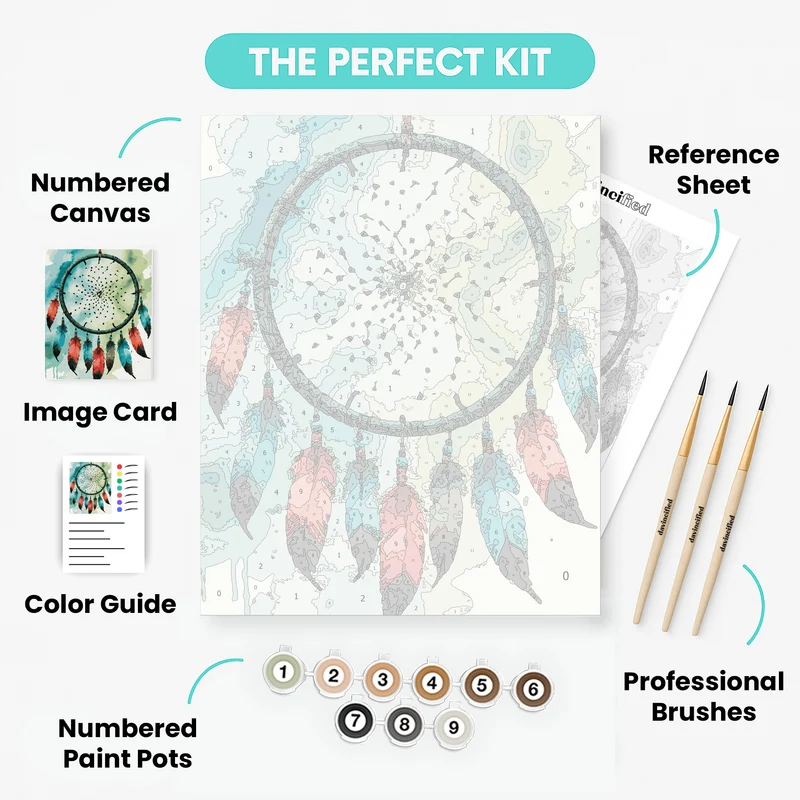 Feathered Spirit Dream Catcher - Paint by Numbers Kit