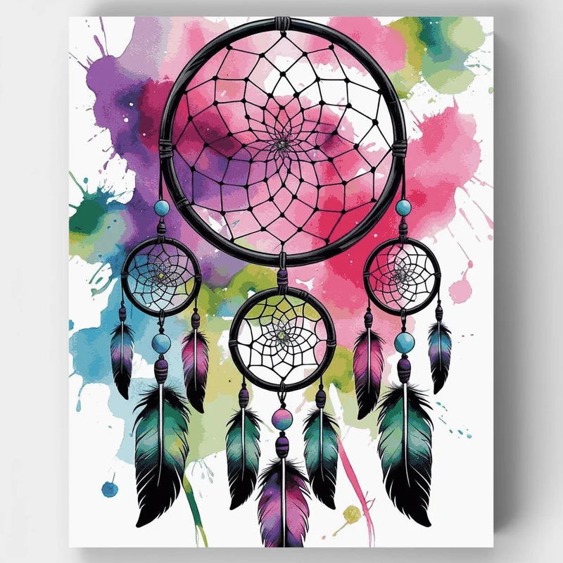 Watercolor Dreamcatcher - Paint by Numbers Kit