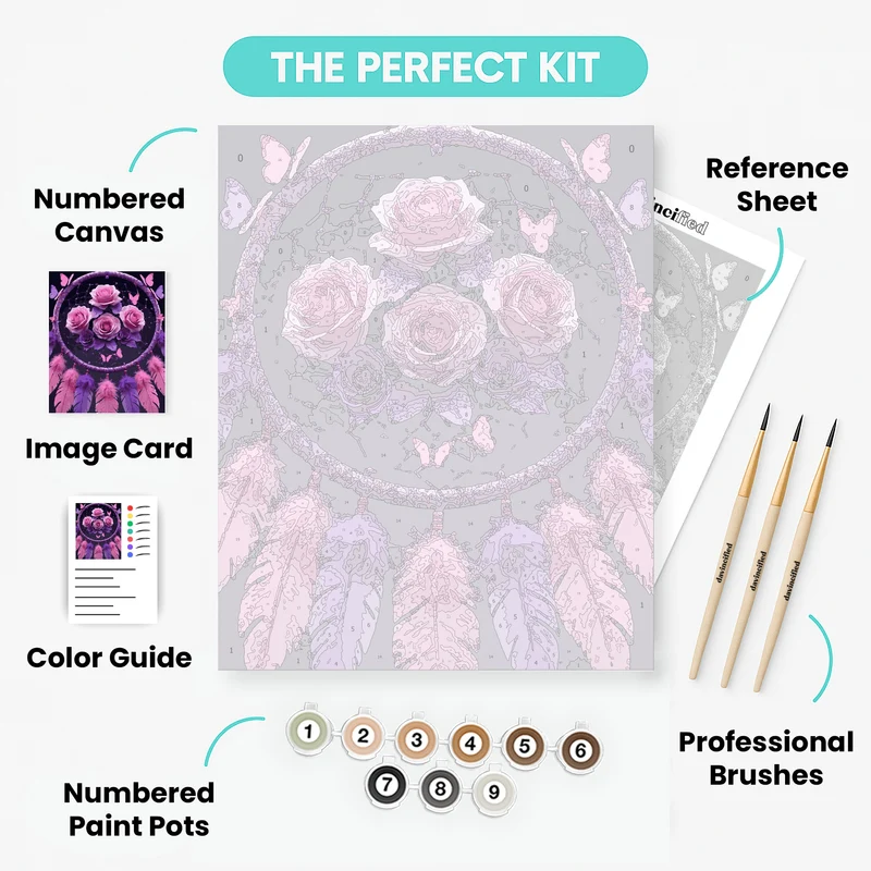 Enchanted Rose Dream Catcher - Paint by Numbers Kit