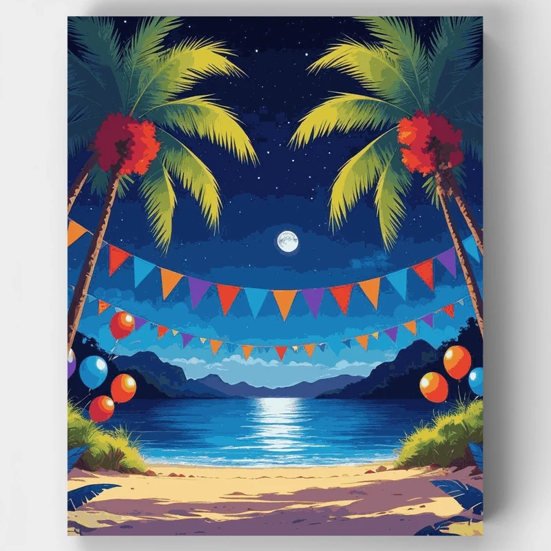 Tropical Beach Party - Paint by Numbers Kit