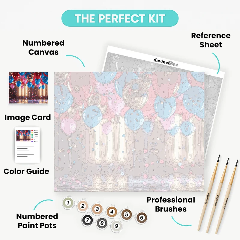 Festive Celebration Balloons - Paint by Numbers Kit