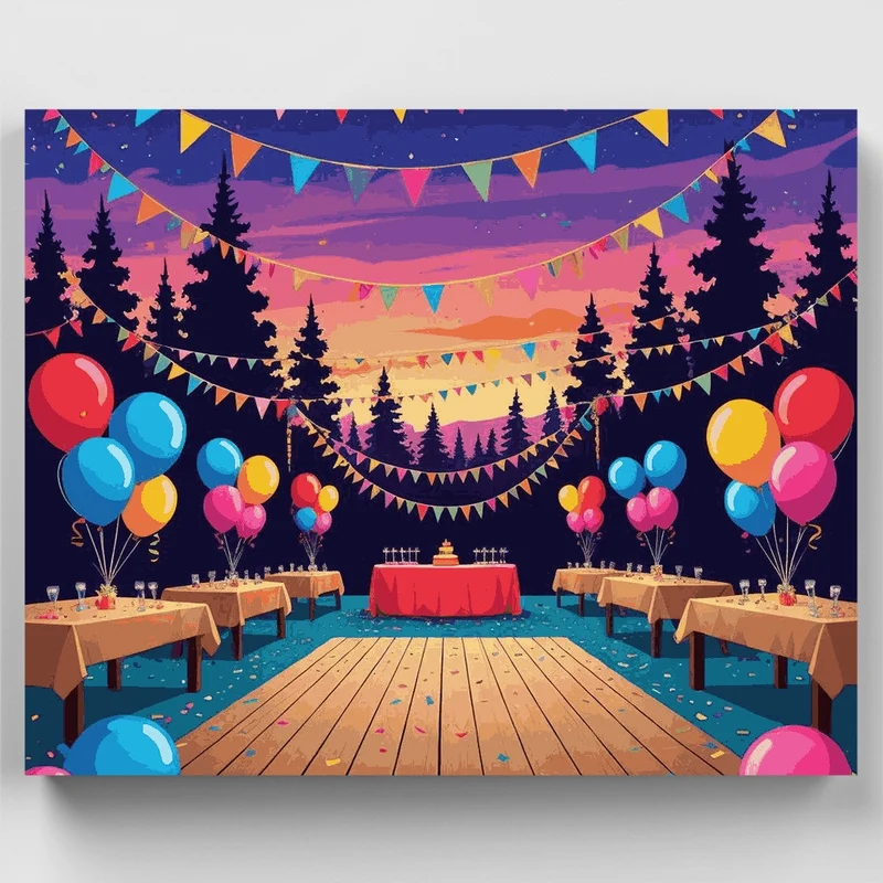 Sunset Party Celebration - Paint by Numbers Kit
