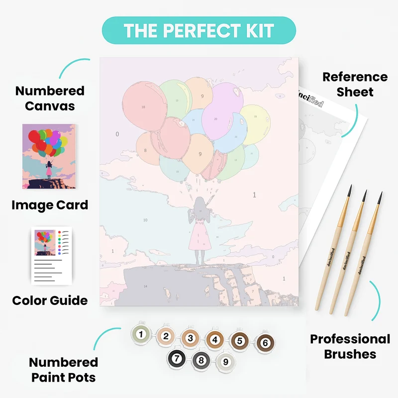 Dreamy Balloon Sunset - Paint by Numbers Kit