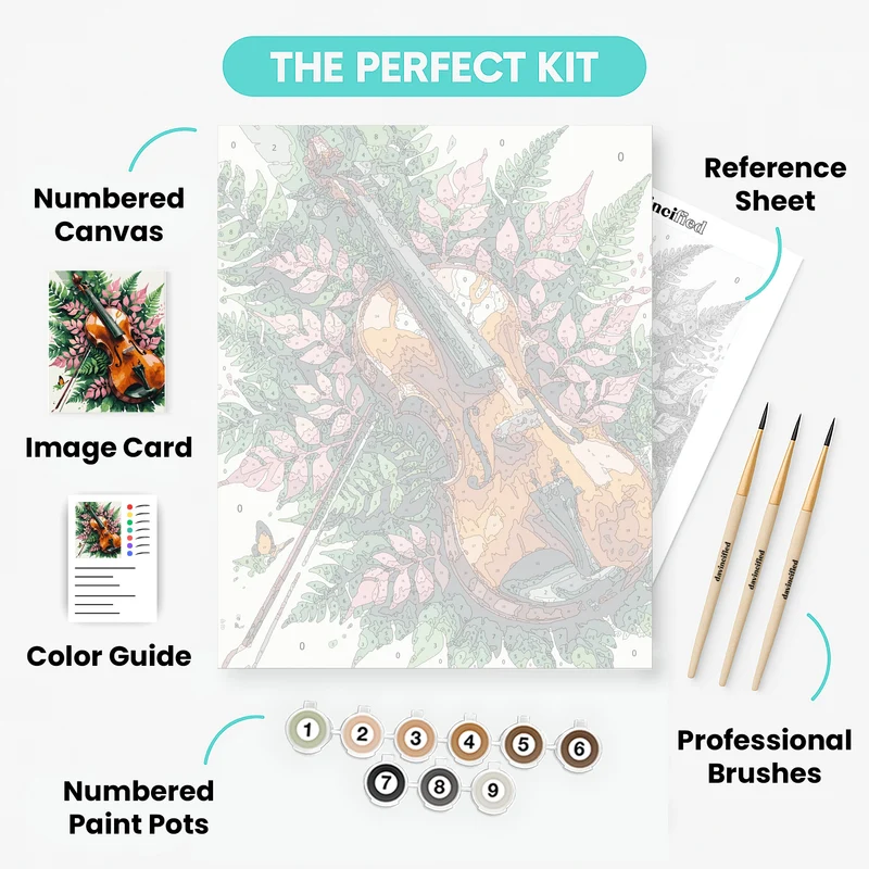 Violin and Ferns - Paint by Numbers Kit