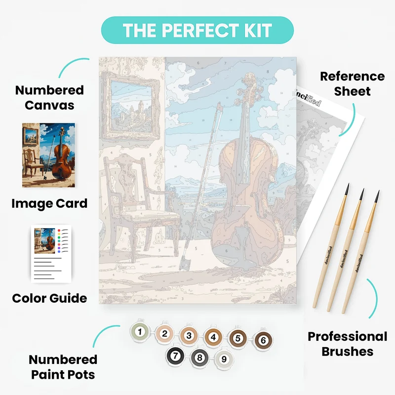 Classical Violin and Castle - Paint by Numbers Kit