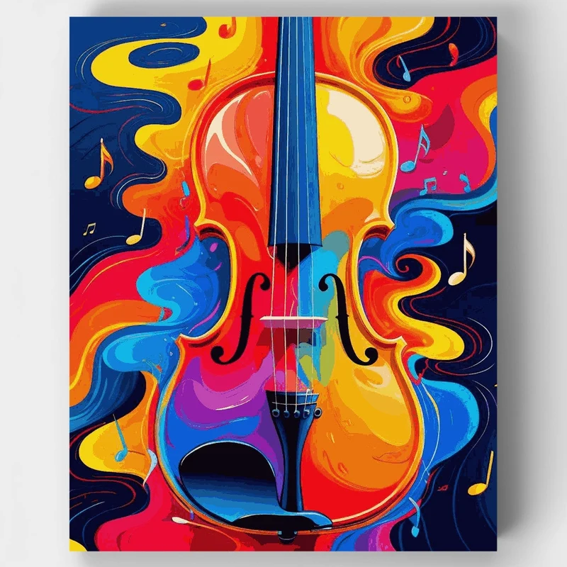 Colorful Musical Violin - Paint by Numbers Kit