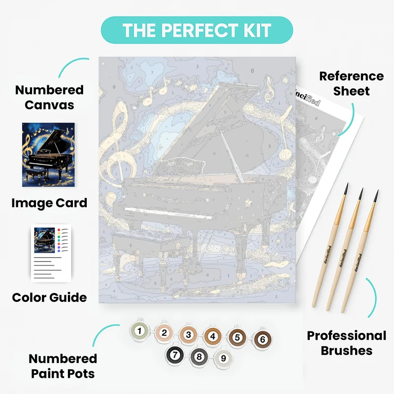 Celestial Piano Symphony - Paint by Numbers Kit