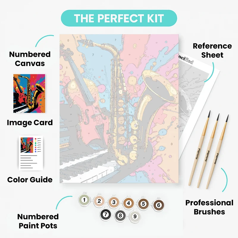 Jazz Instruments Symphony - Paint by Numbers Kit