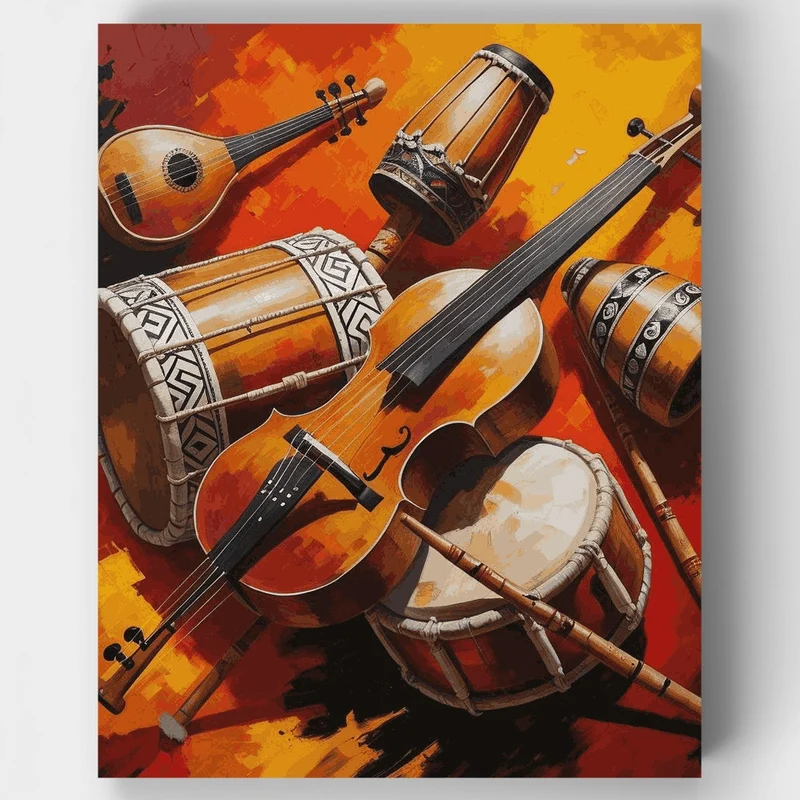 World Music Instruments - Paint by Numbers Kit