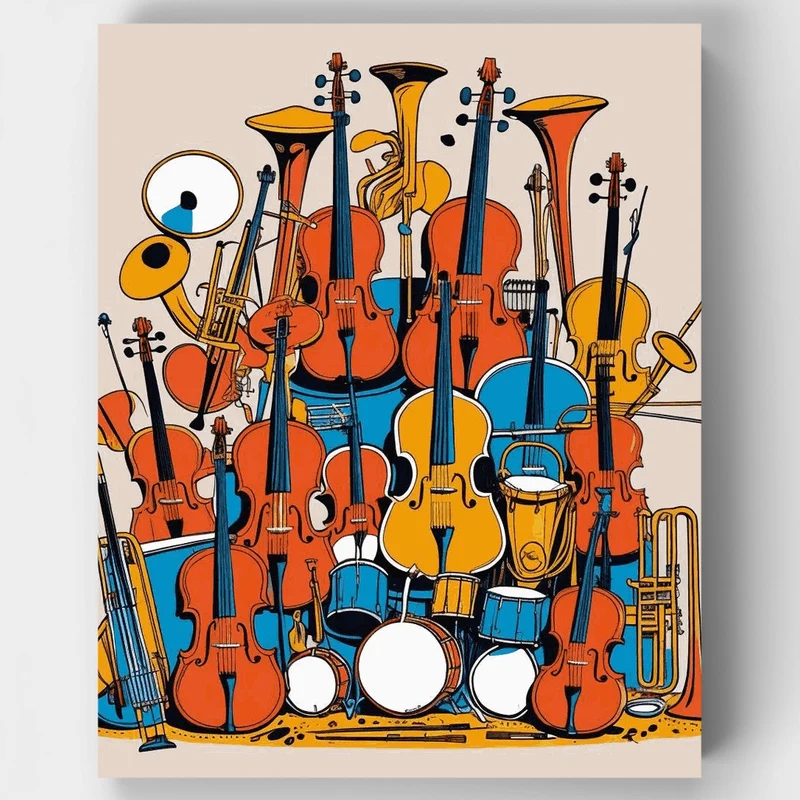 Symphony of Instruments - Paint by Numbers Kit