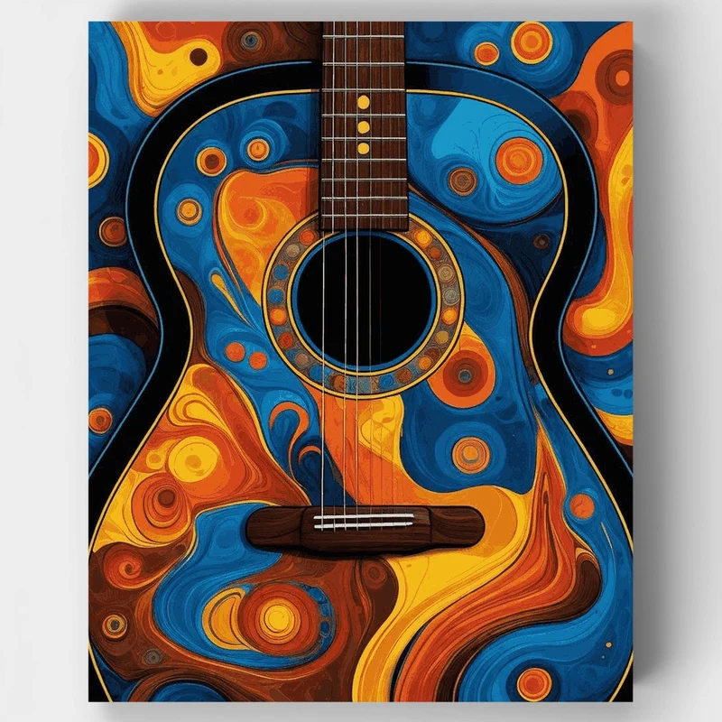 Starry Night Guitar - Paint by Numbers Kit