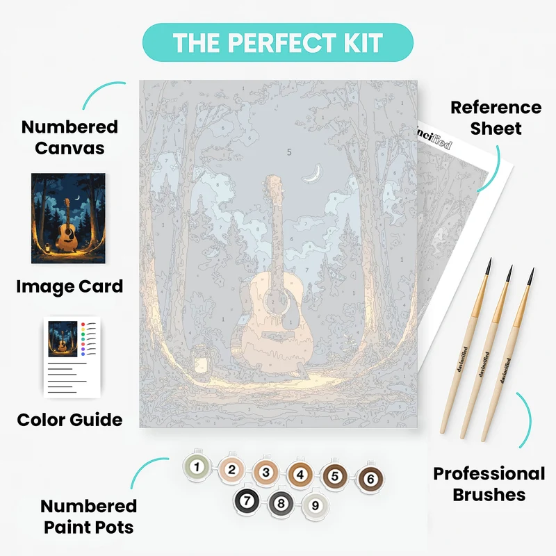 Moonlit Guitar Serenade - Paint by Numbers Kit