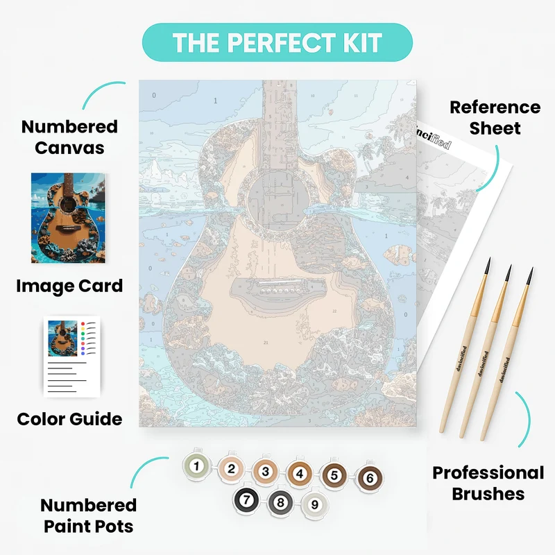 Tropical Guitar Paradise - Paint by Numbers Kit
