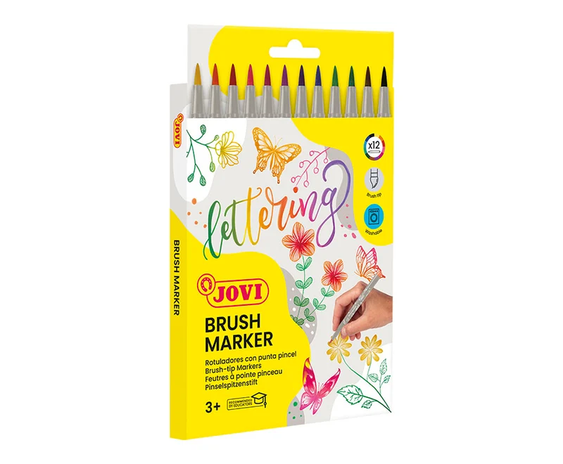 JOVI Lettering μαρκαδόροι ακουαρέλας με μύτη πινέλο 12 τεμ