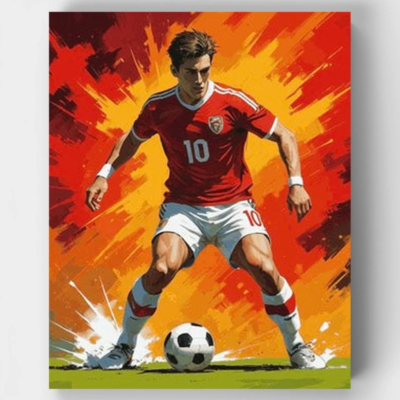 Soccer Star in Action - Paint by Numbers Kit