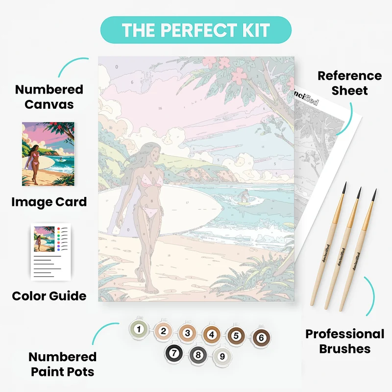 Tropical Surf Paradise - Paint by Numbers Kit