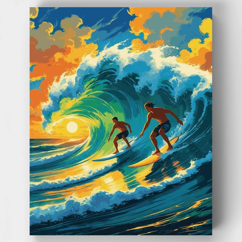 Sunset Surfers - Paint by Numbers Kit