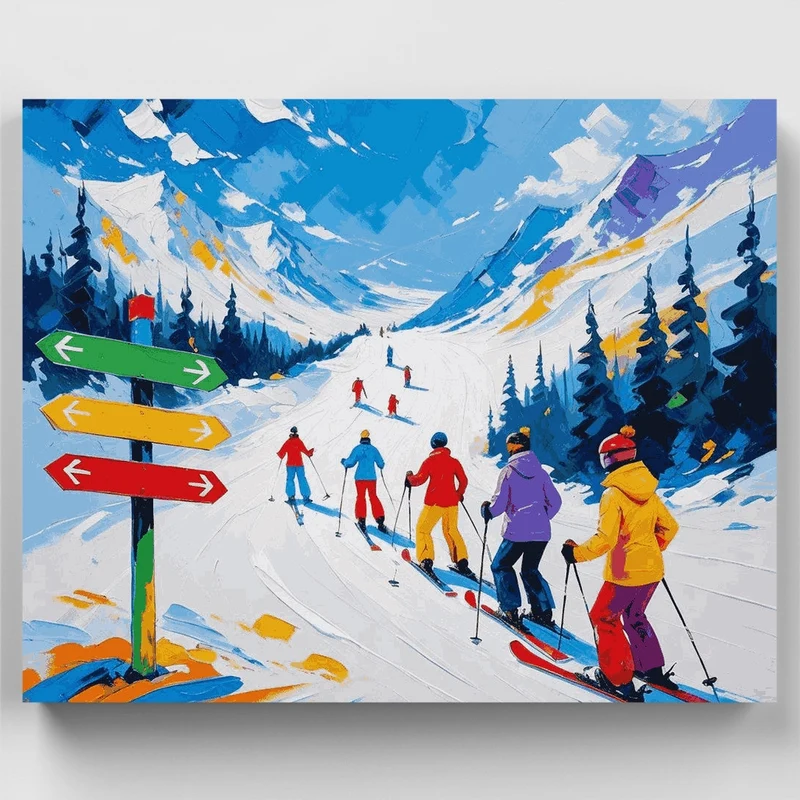 Ski Trail Directions - Paint by Numbers Kit
