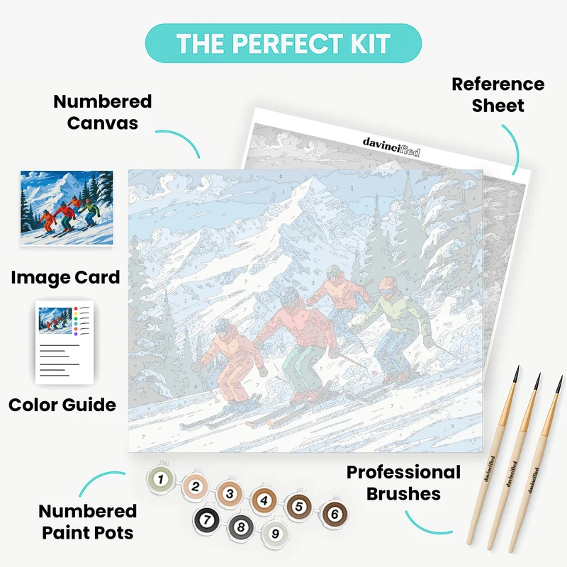 Downhill Ski Squad - Paint by Numbers Kit