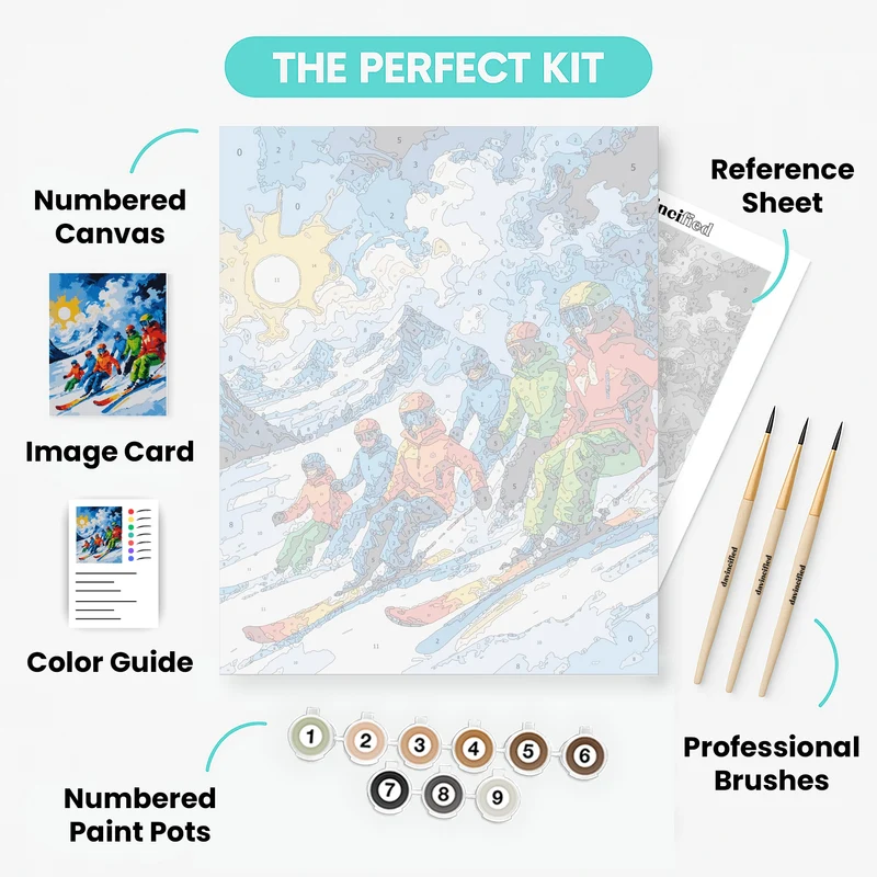 Alpine Ski Adventure - Paint by Numbers Kit