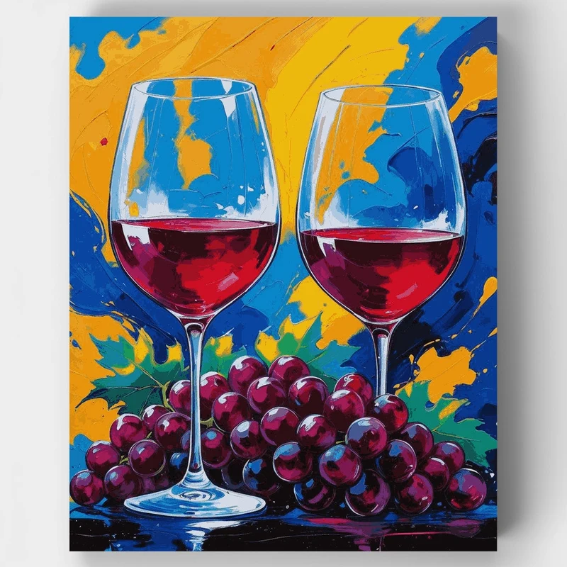 Wine and Grapes - Paint by Numbers Kit