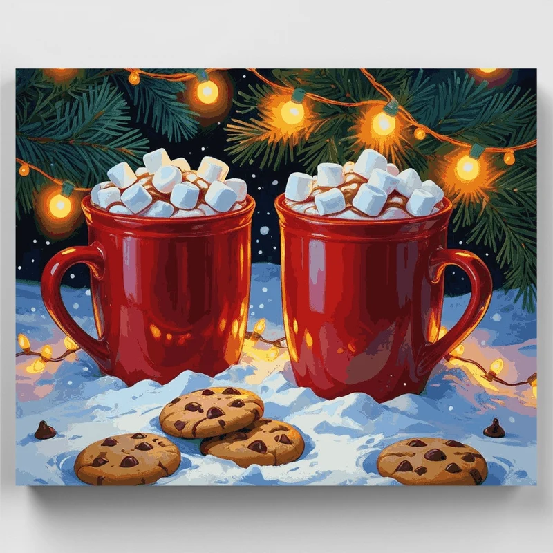 Cozy Winter Hot Chocolate - Paint by Numbers Kit